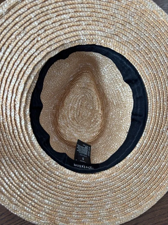Brixton Joanna in Honey Straw Wide-Brim Hat with Black Band - Picture 9 of 11